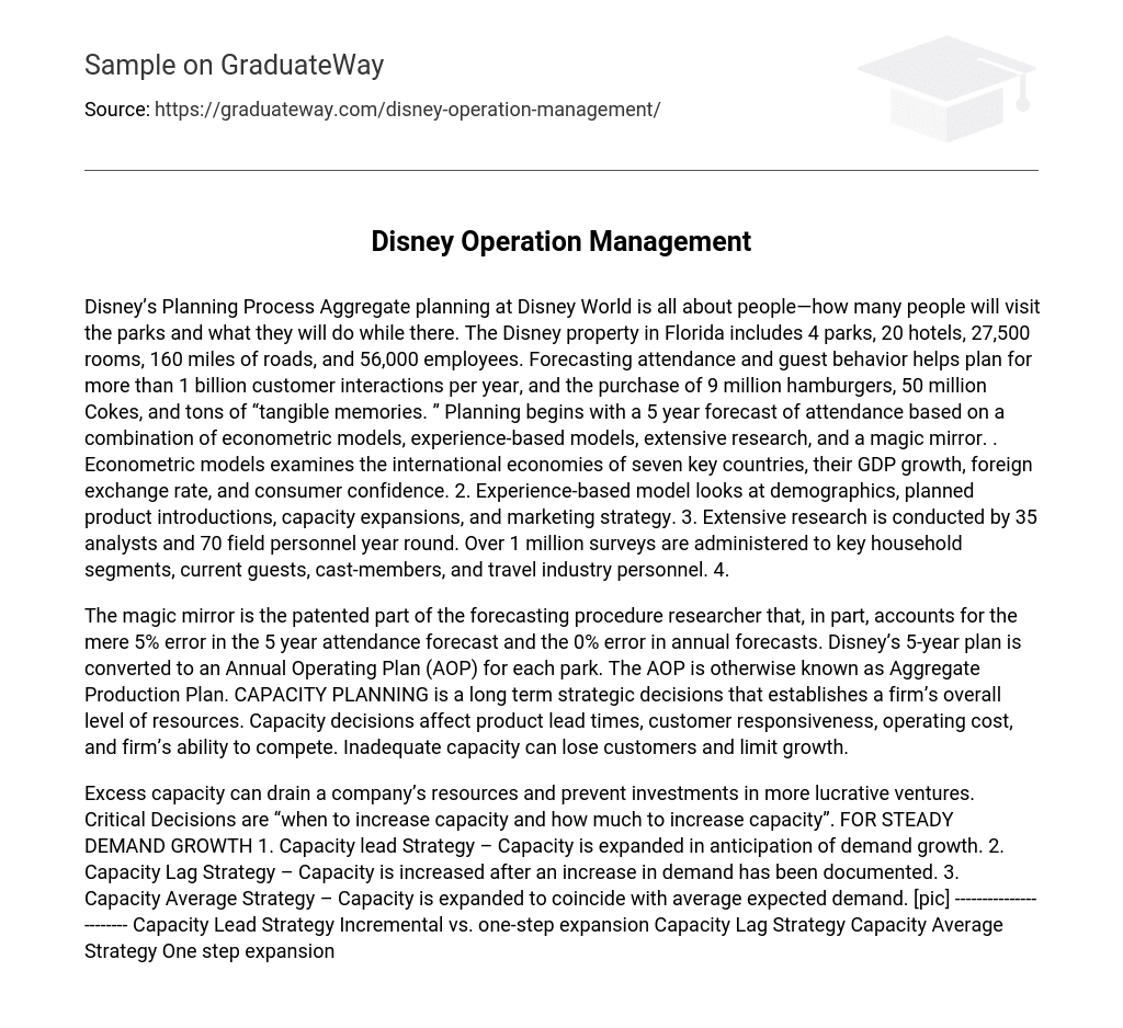 Disney Operation Management