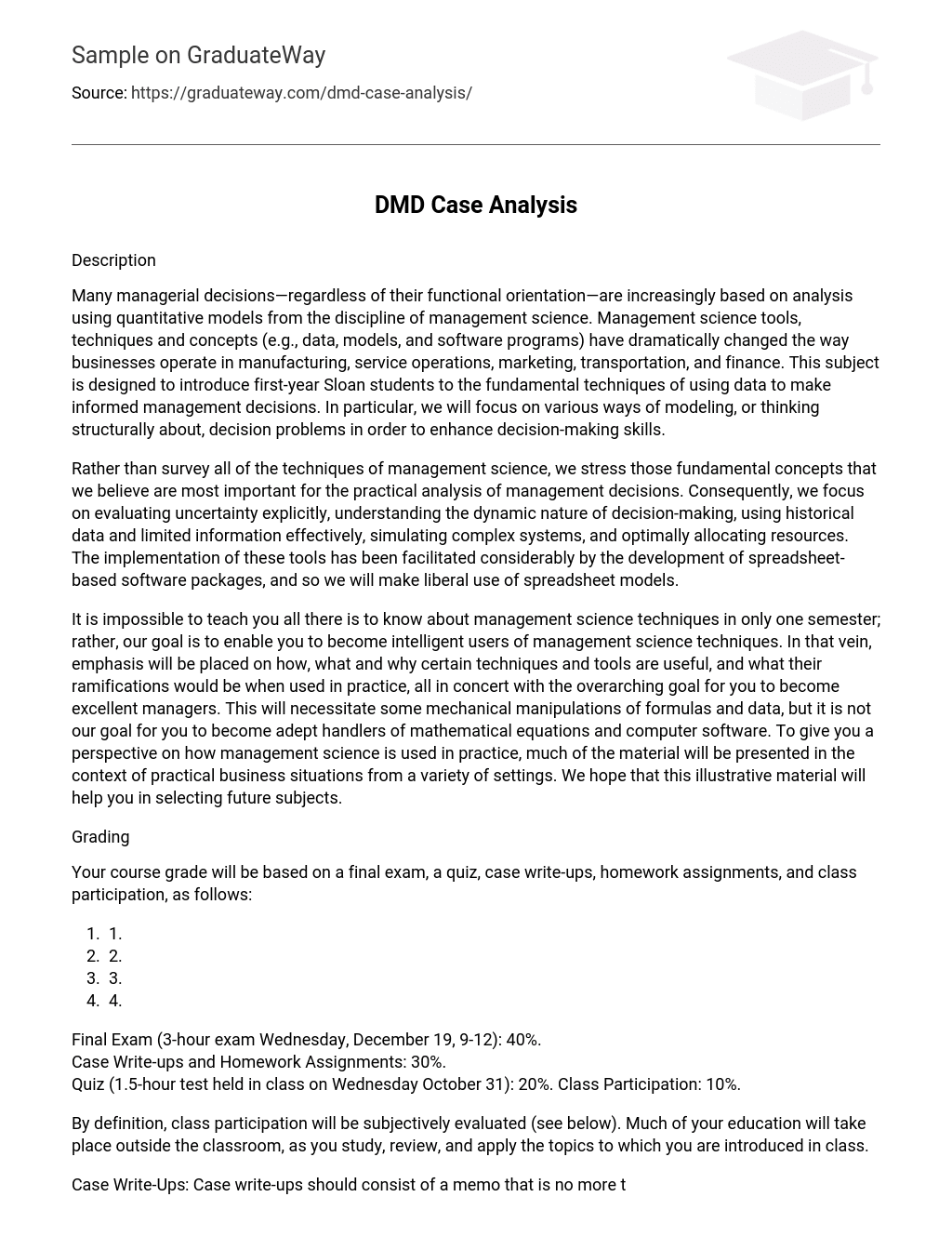 DMD Case Analysis