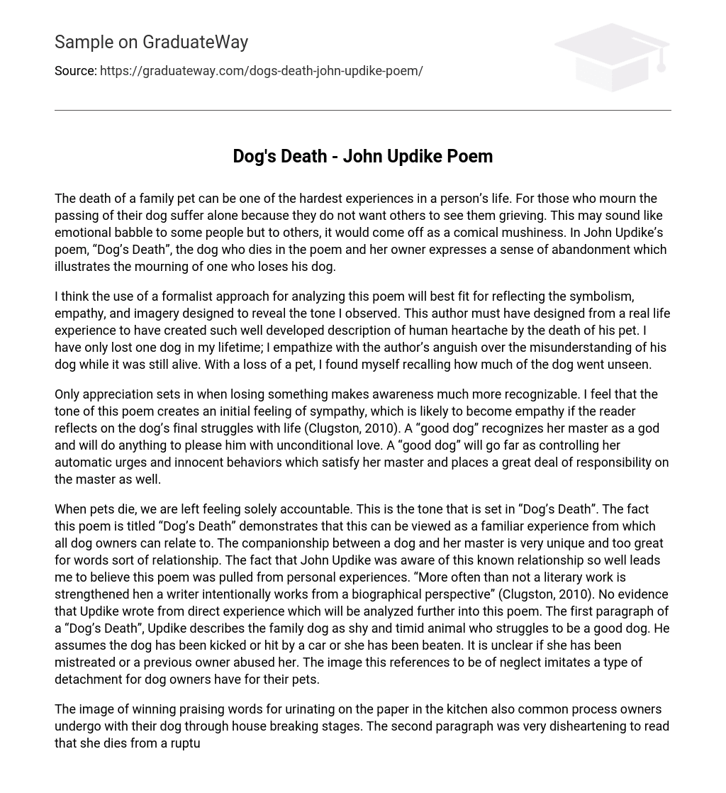 dog death essay