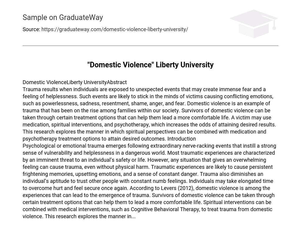 “Domestic Violence” Liberty University