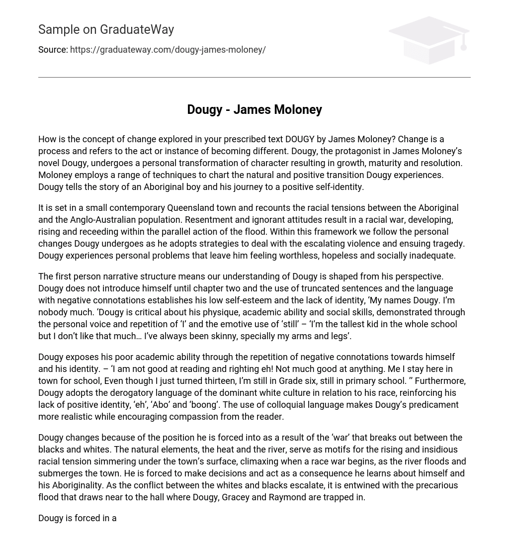 Dougy – James Moloney Character Analysis
