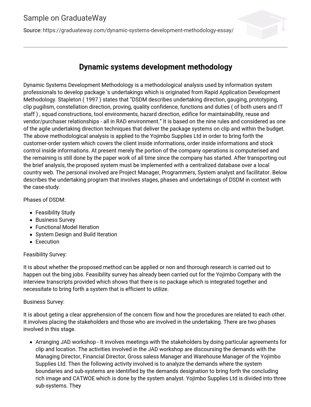 Dynamic systems development methodology