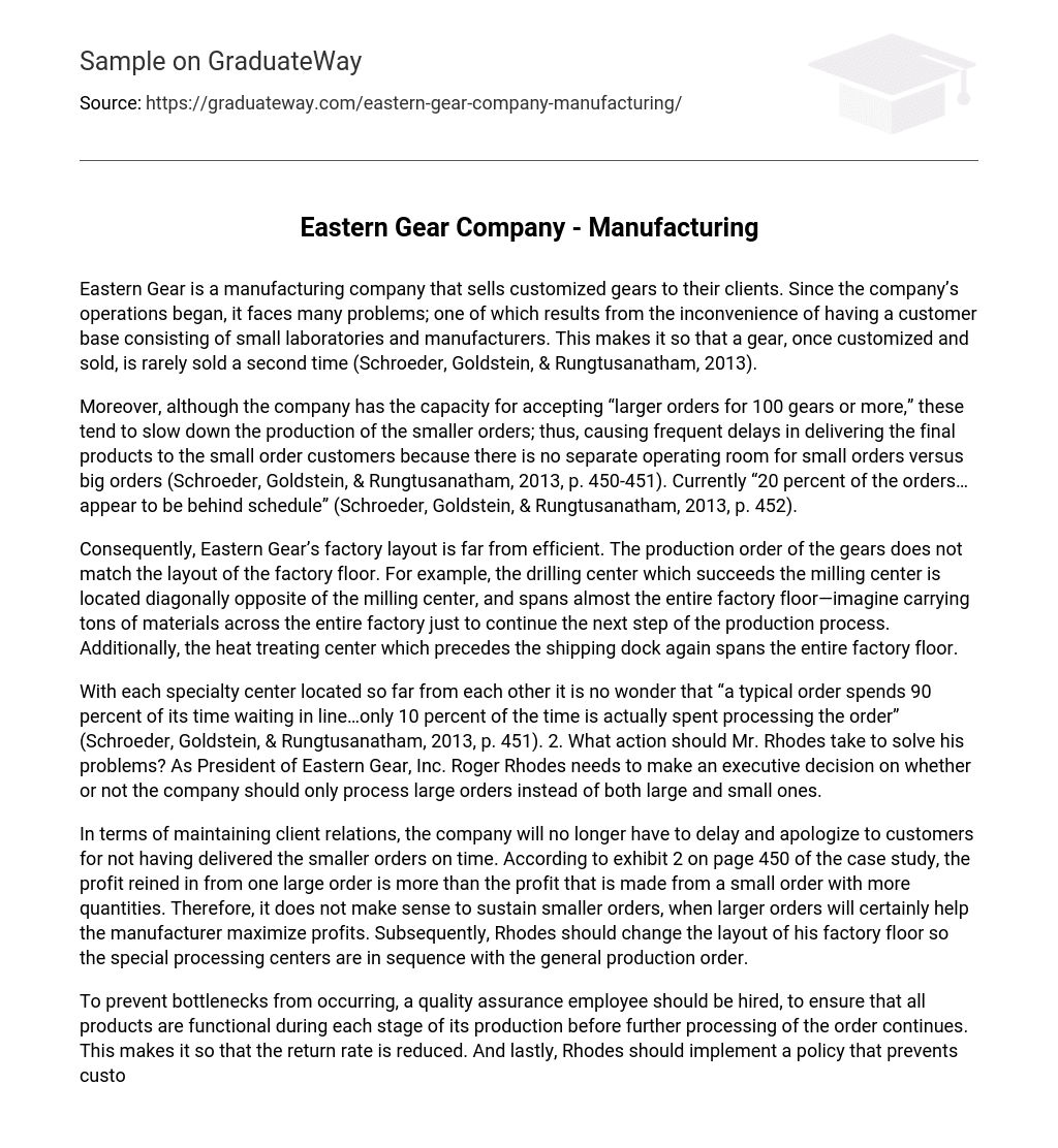 Eastern Gear Company – Manufacturing