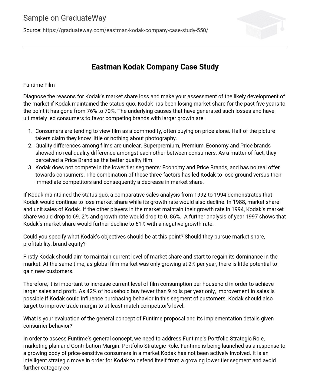 Eastman Kodak Company Case Study