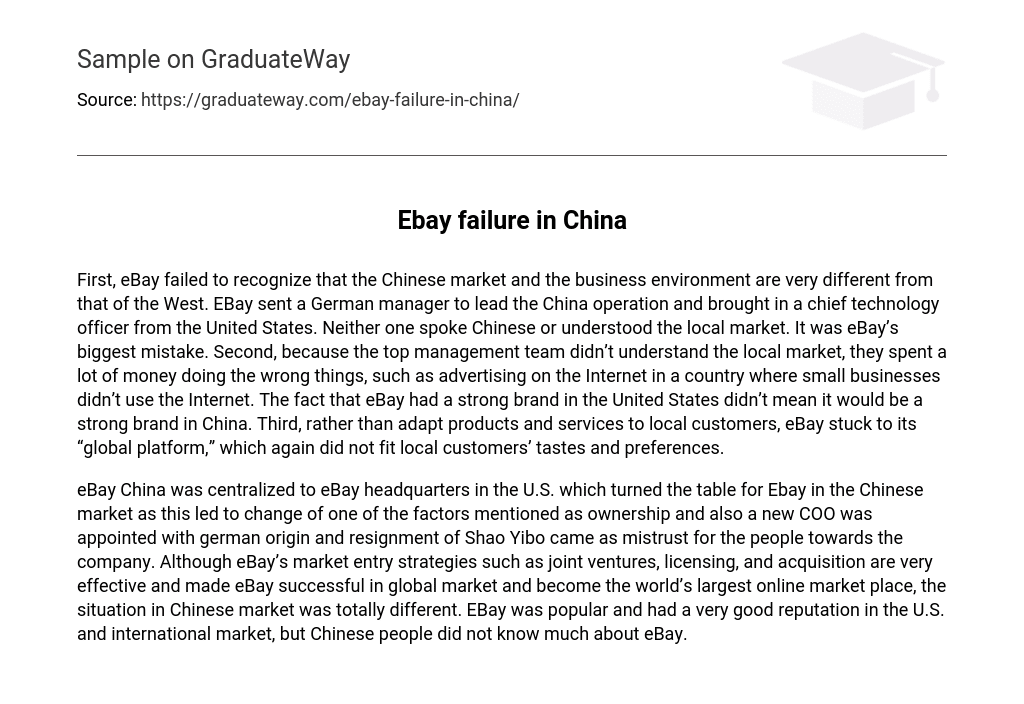 Ebay failure in China