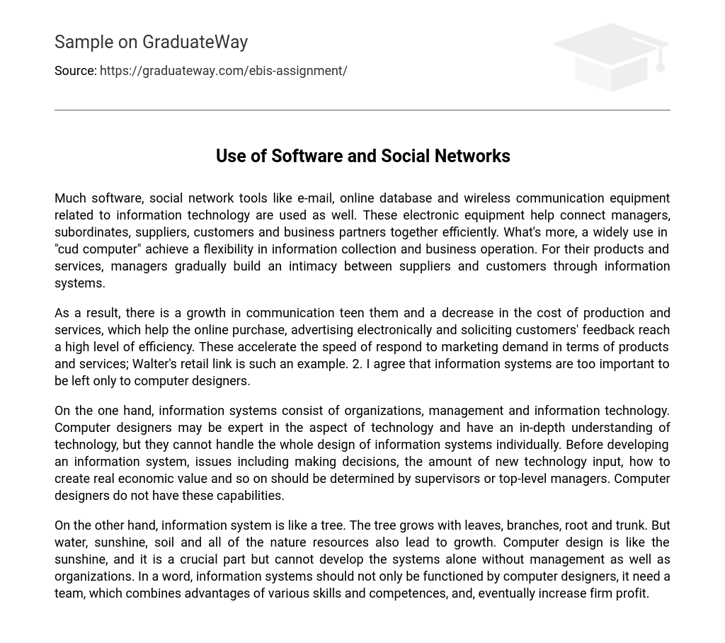 Use of Software and Social Networks