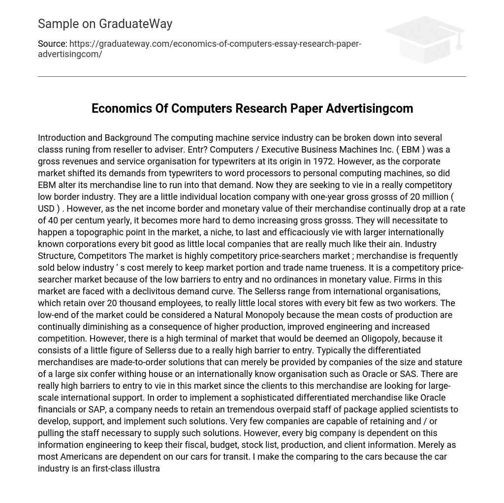 Economics Of Computers Research Paper Advertisingcom