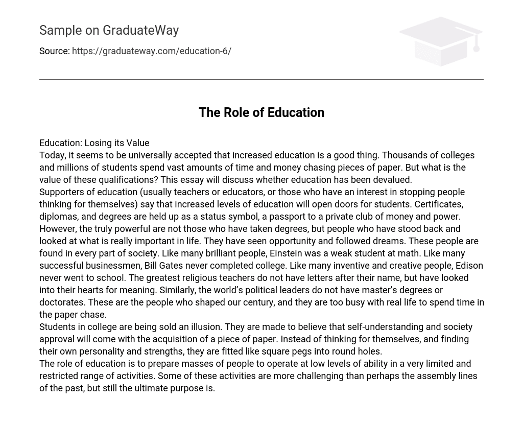 The Role of Education