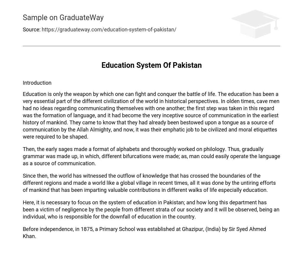 Education System Of Pakistan