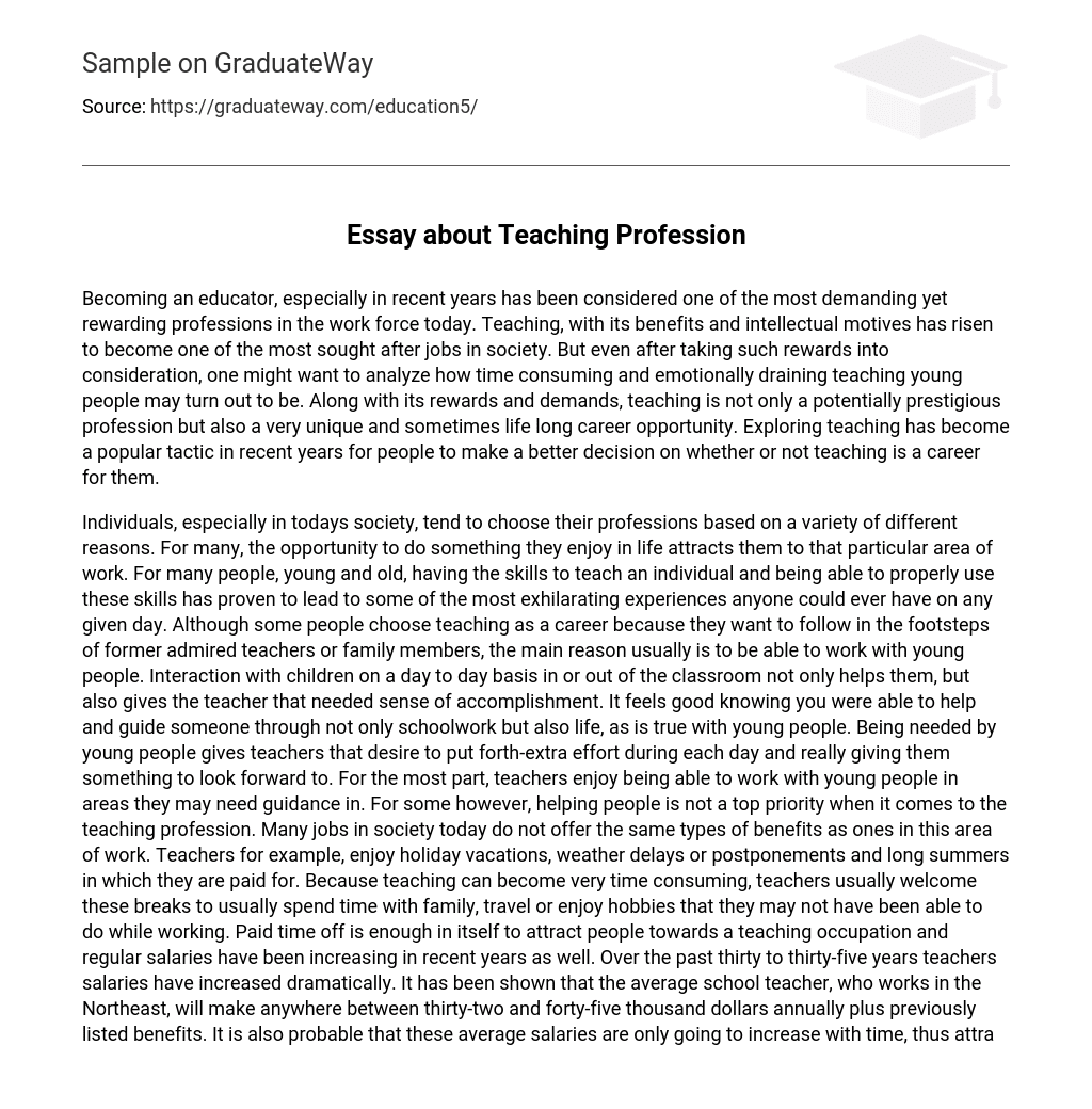 Essay about Teaching Profession