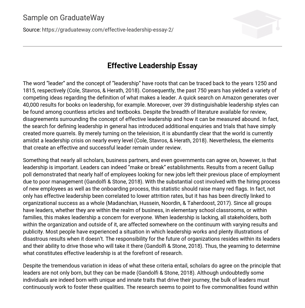 leadership and influence essay pdf