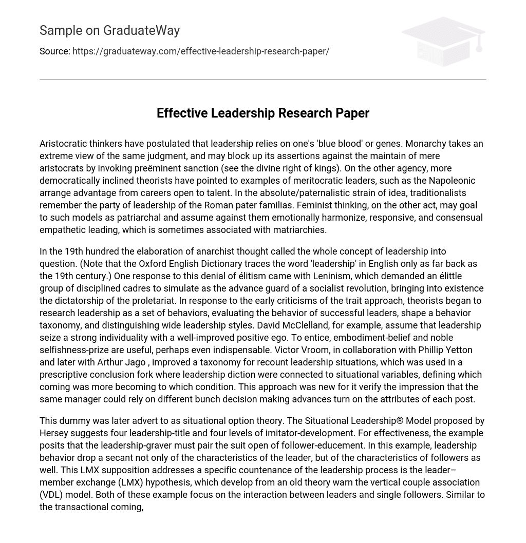Effective Leadership Research Paper