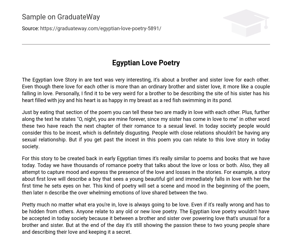 Egyptian Love Poetry Analysis