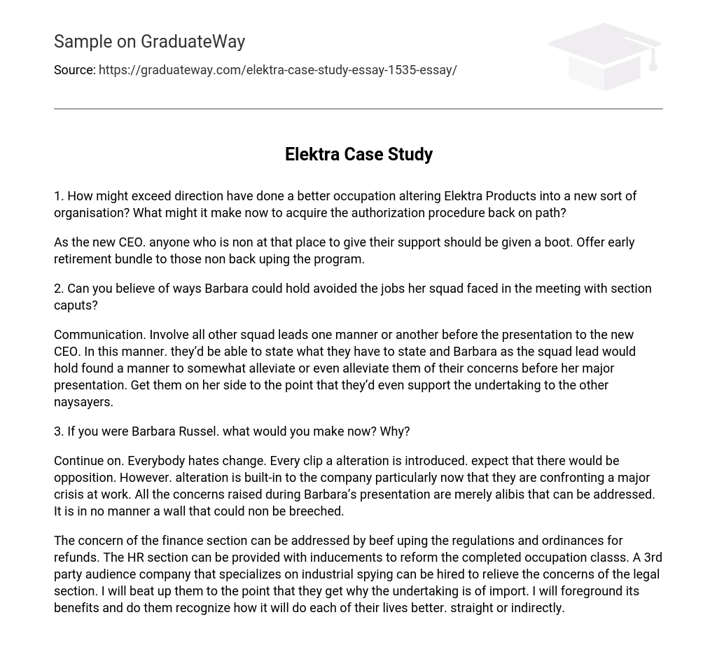 Elektra Case Study