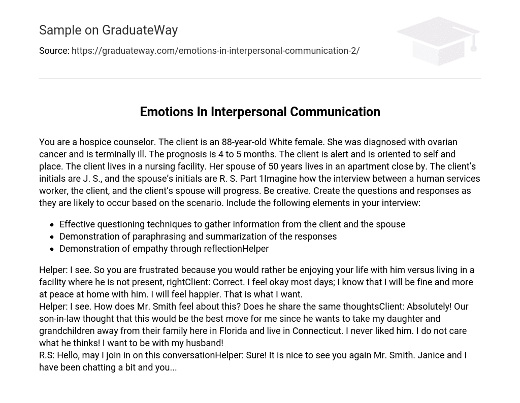 Emotions In Interpersonal Communication