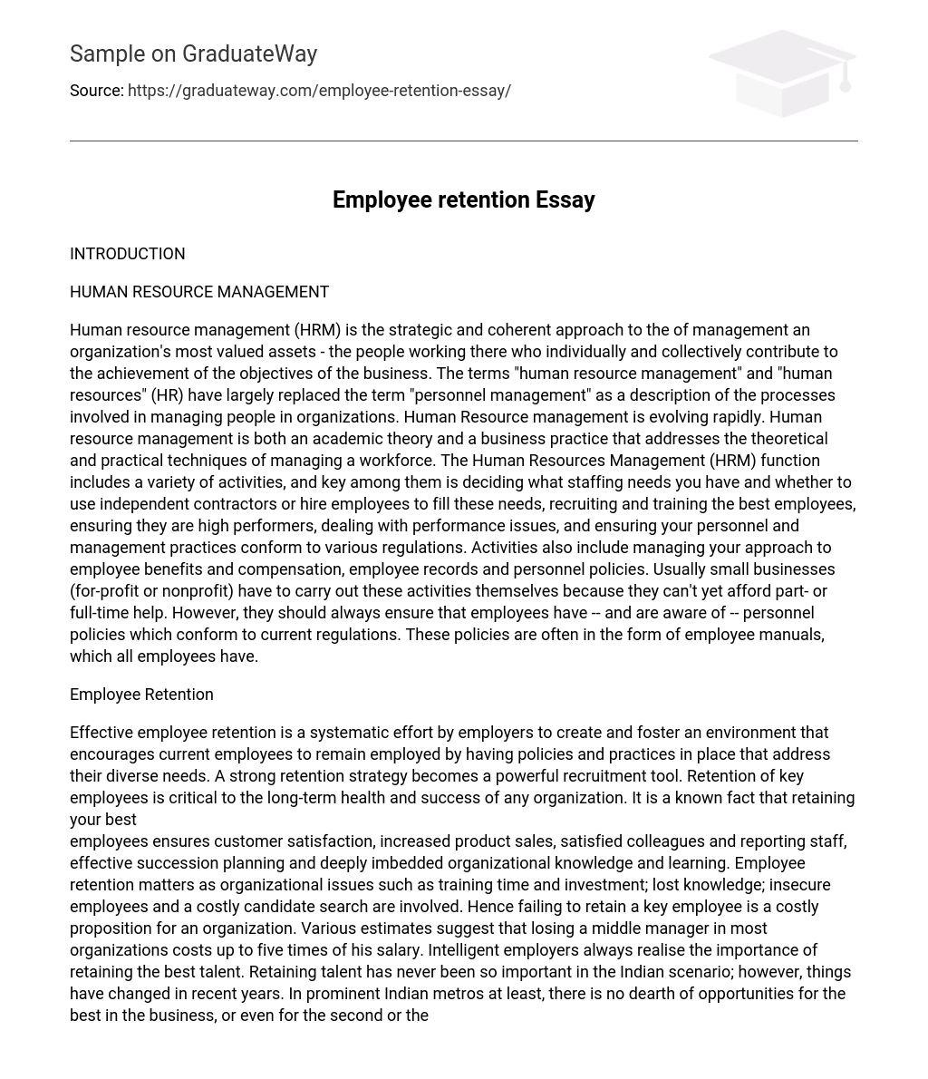 employee retention essay