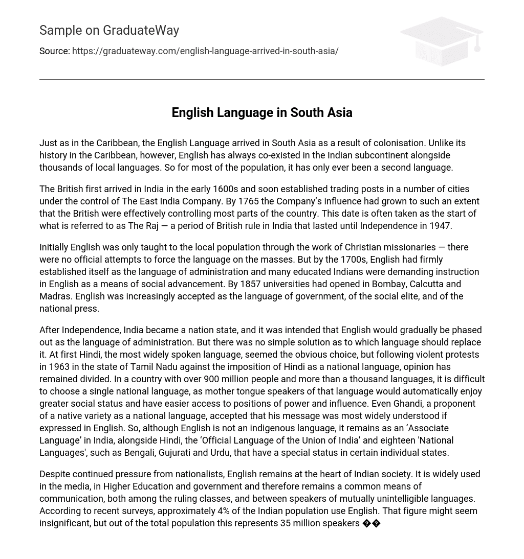 English Language in South Asia