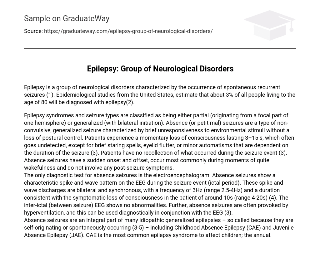 Epilepsy: Group of Neurological Disorders