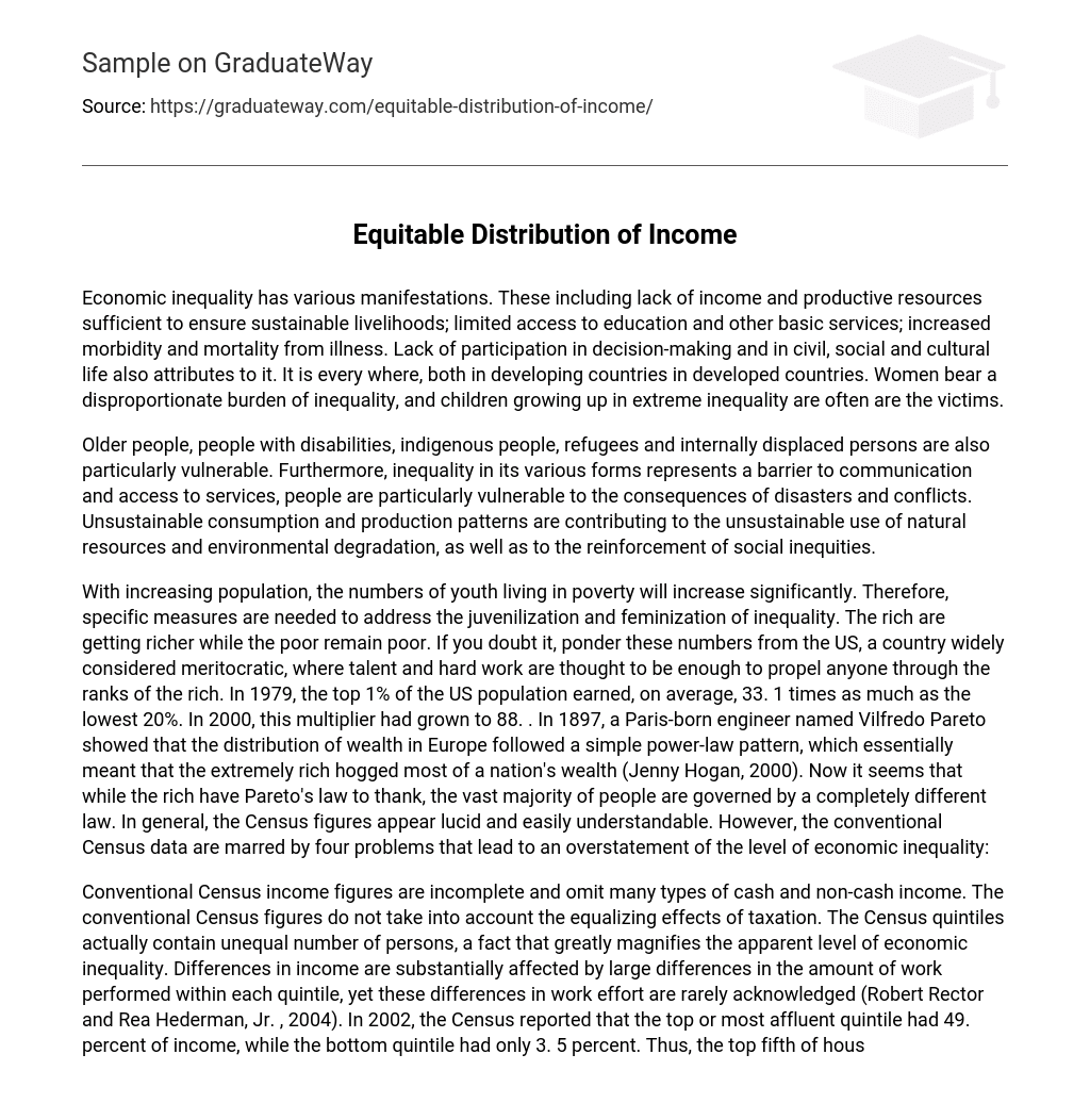 wealth distribution essay