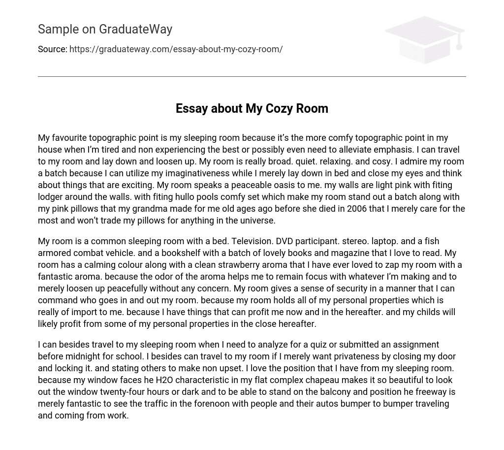 Essay about My Cozy Room