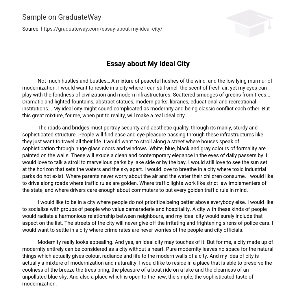 an ideal city essay