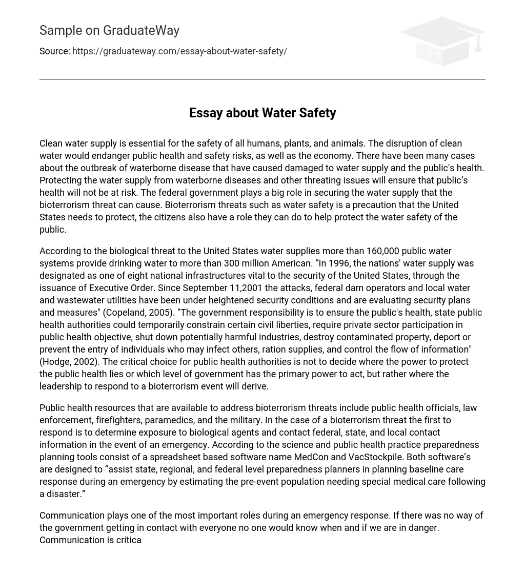 water safety essay titles