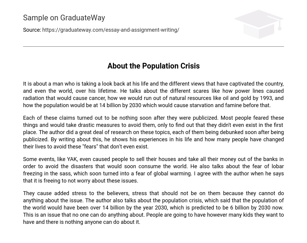 About the Population Crisis