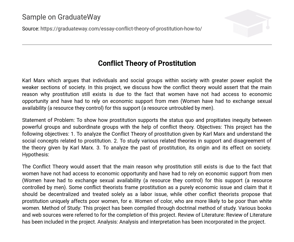 Conflict Theory of Prostitution