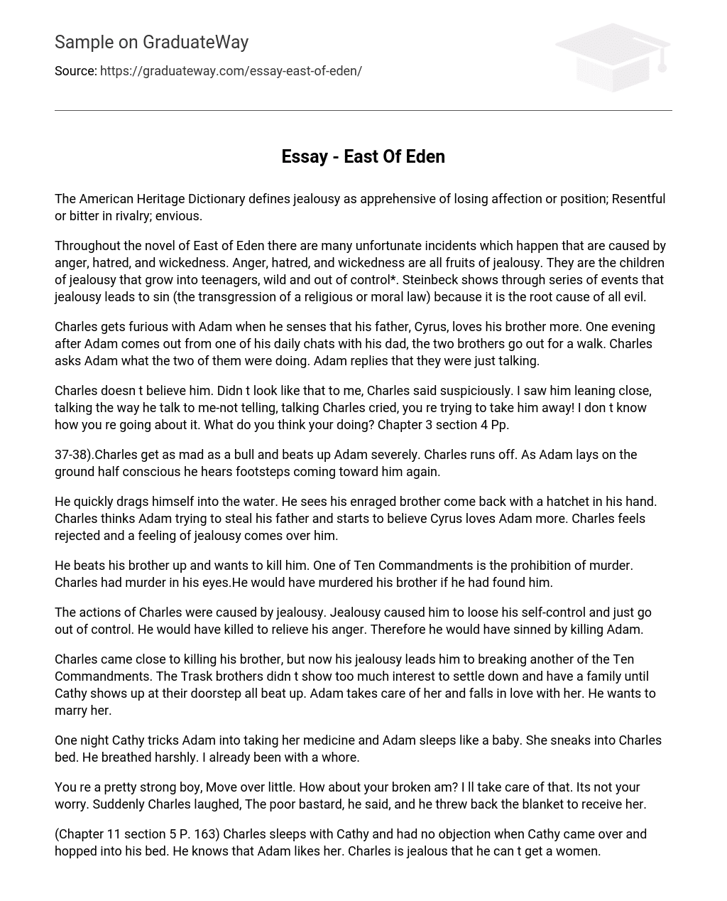 Essay – East Of Eden