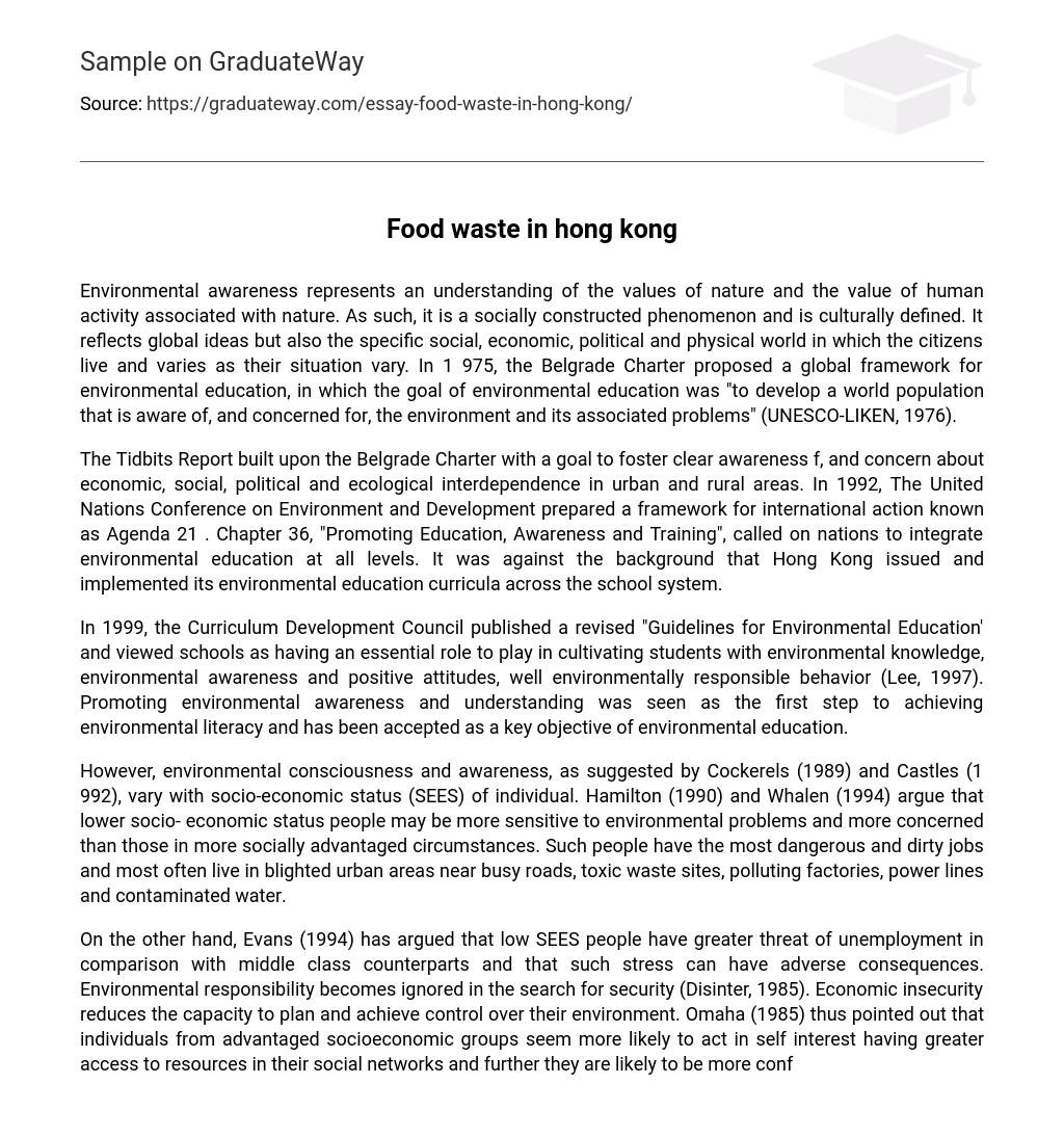 food waste in hong kong essay