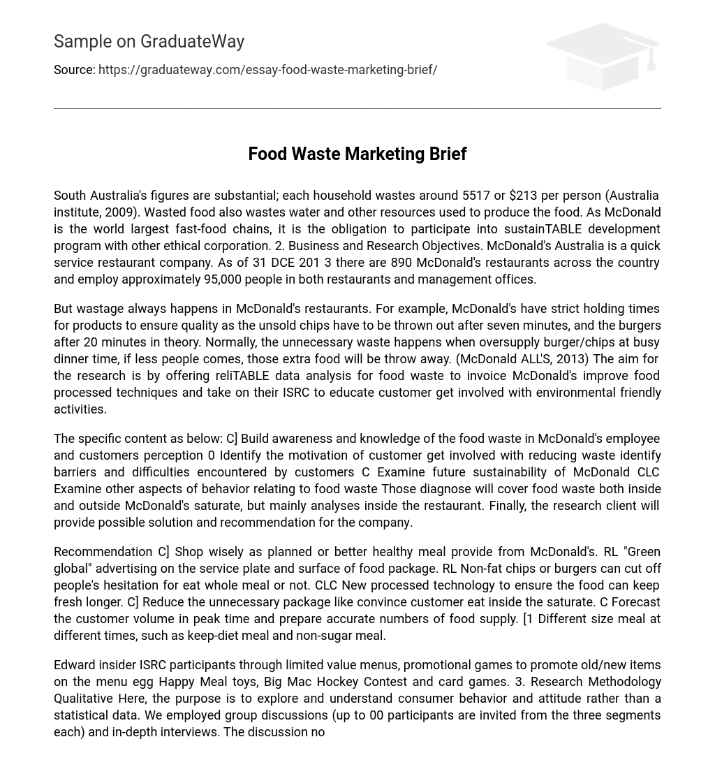 Food Waste Marketing Brief