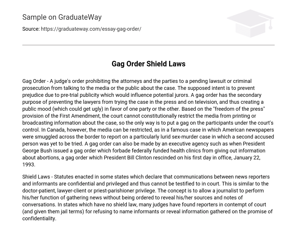 Gag Order Shield Laws