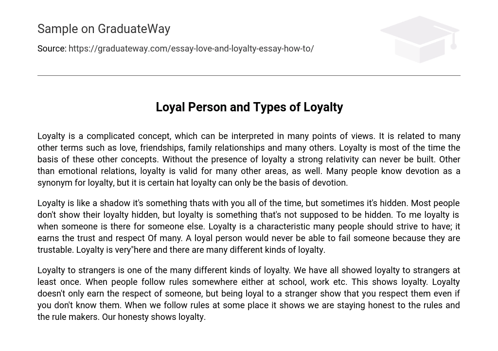 essay of loyalty