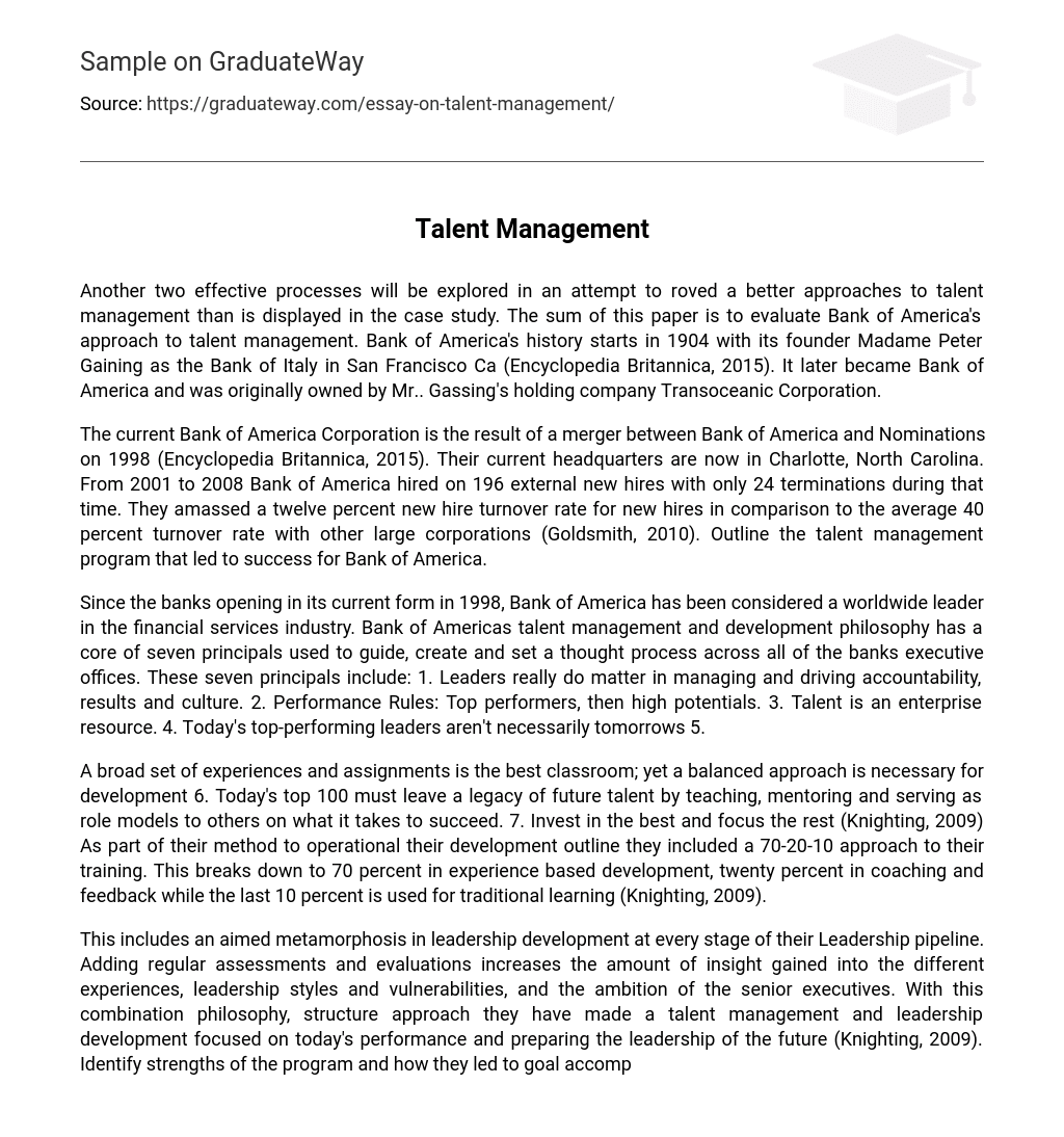 talent management uk essay
