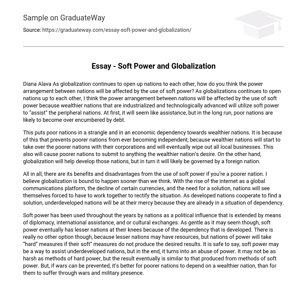 Essay – Soft Power and Globalization