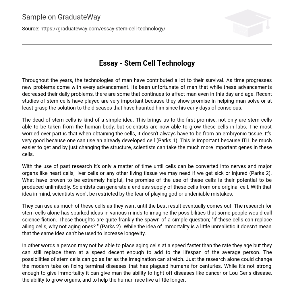 Essay – Stem Cell Technology