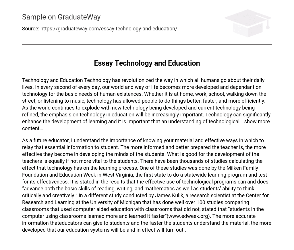 technology and education essay pdf