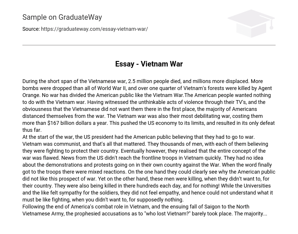 Essay – Vietnam War