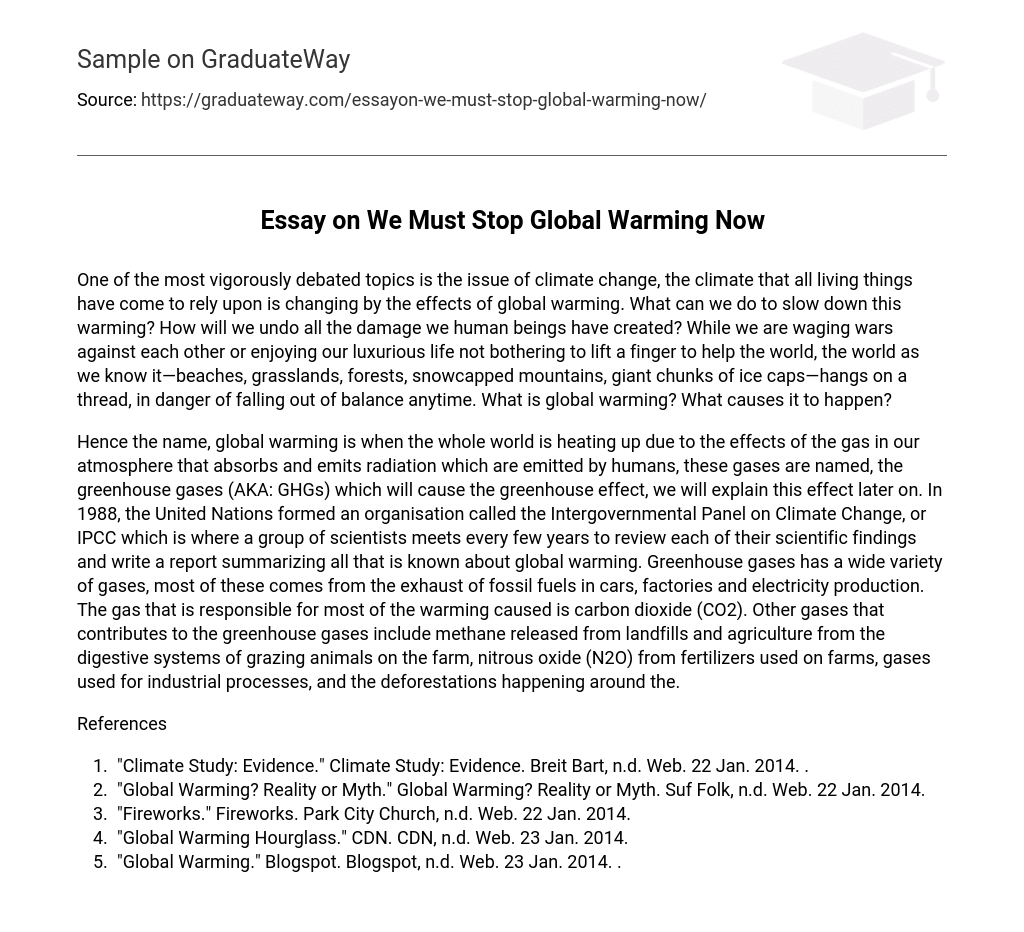 essay on global warming toppr