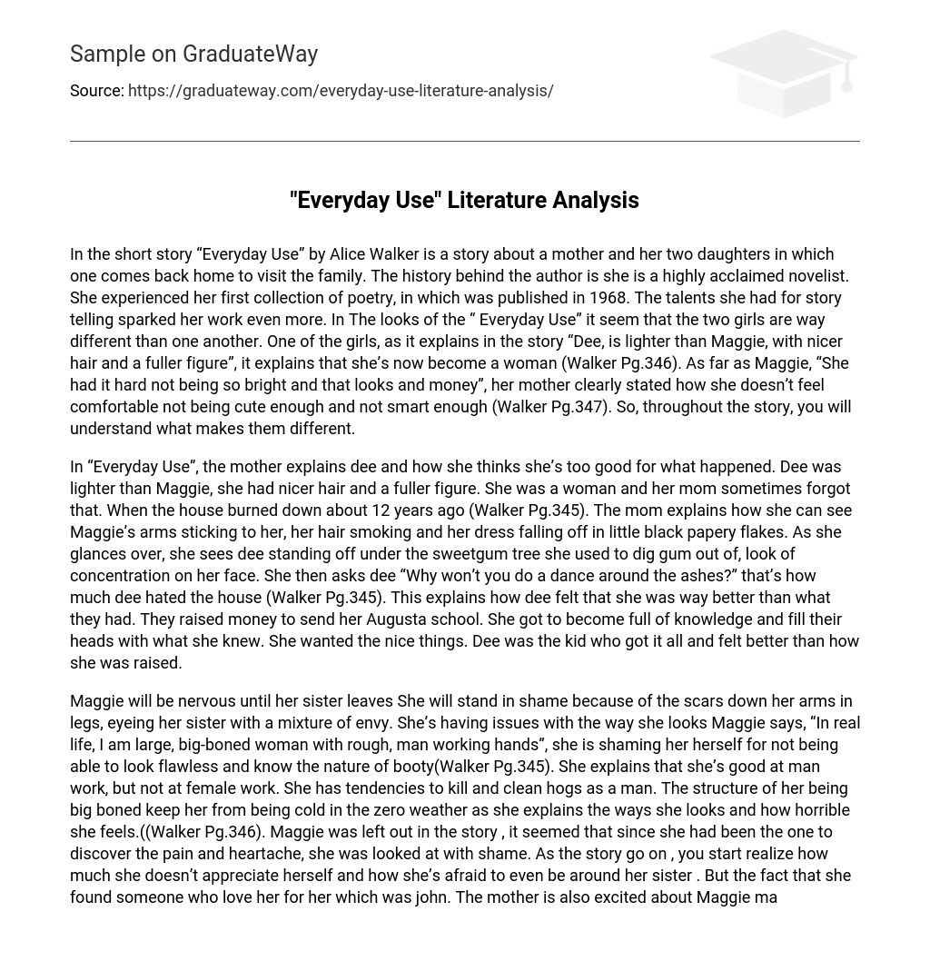 “Everyday Use” Literature Analysis