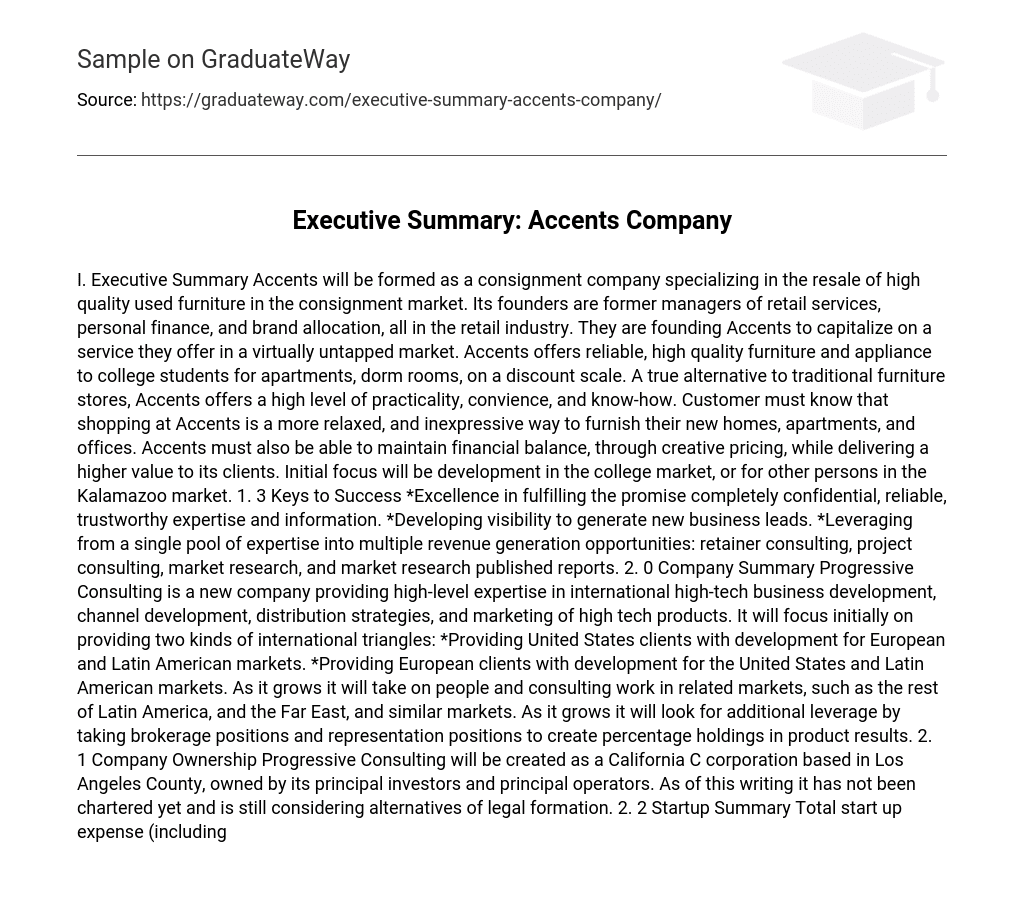 Executive Summary: Accents Company