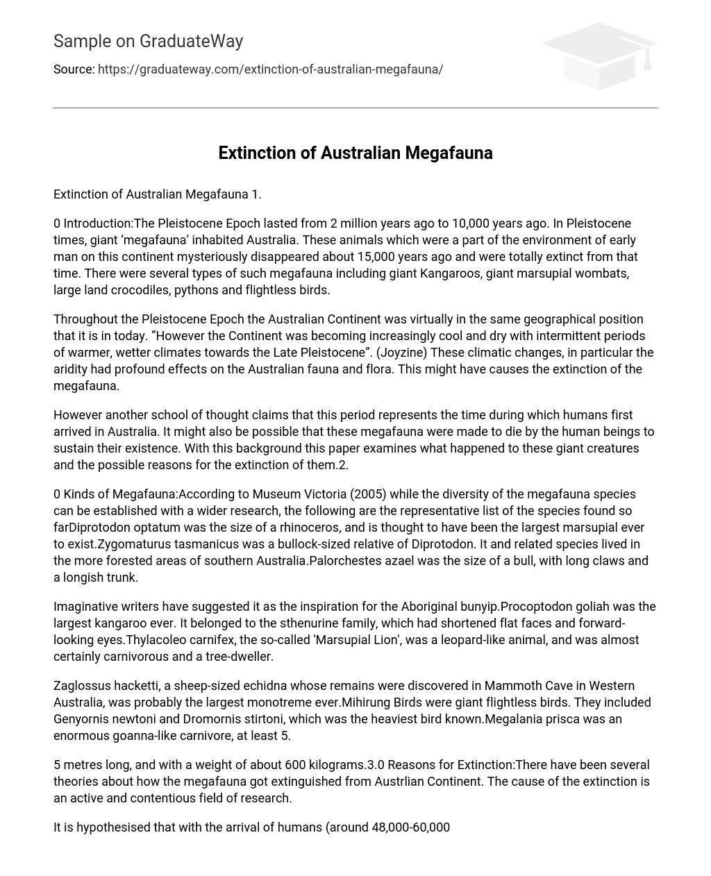 Extinction of Australian Megafauna