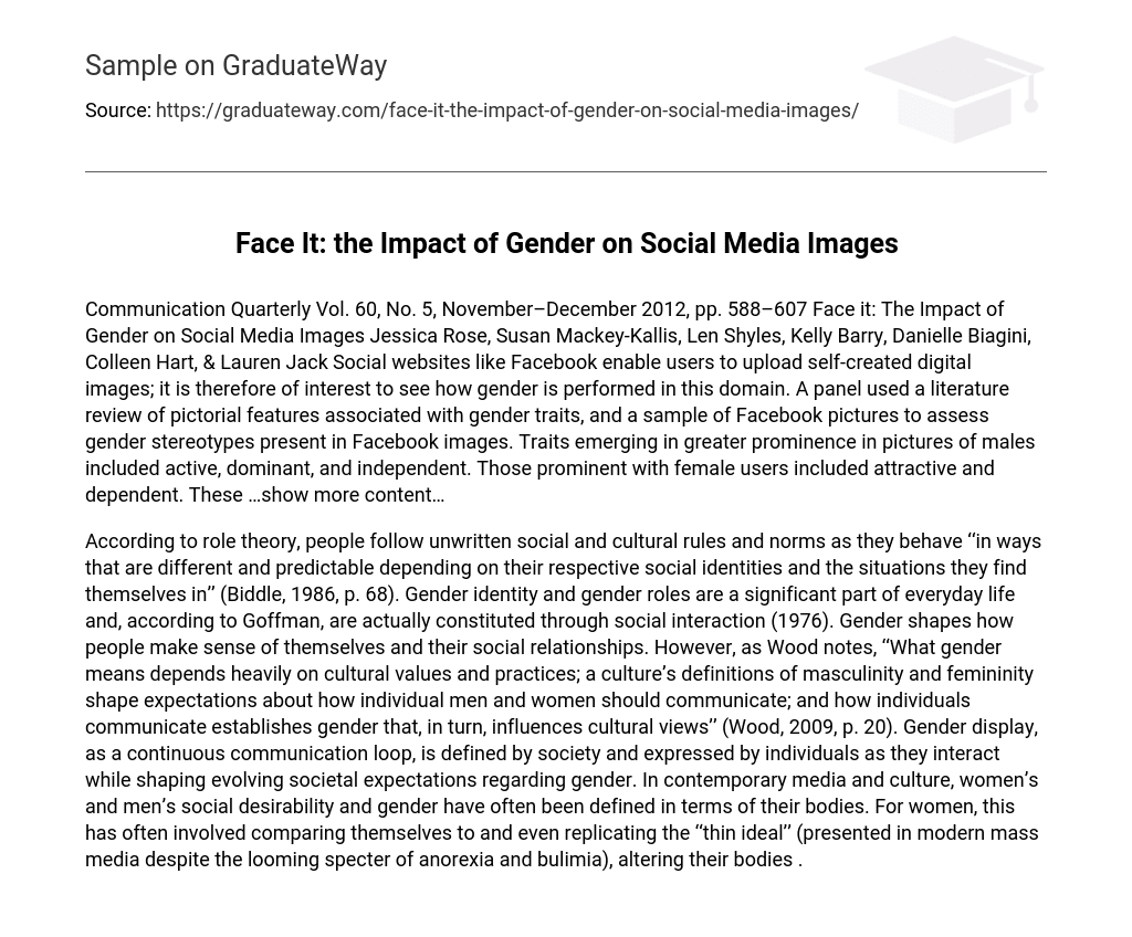 Face It: the Impact of Gender on Social Media Images