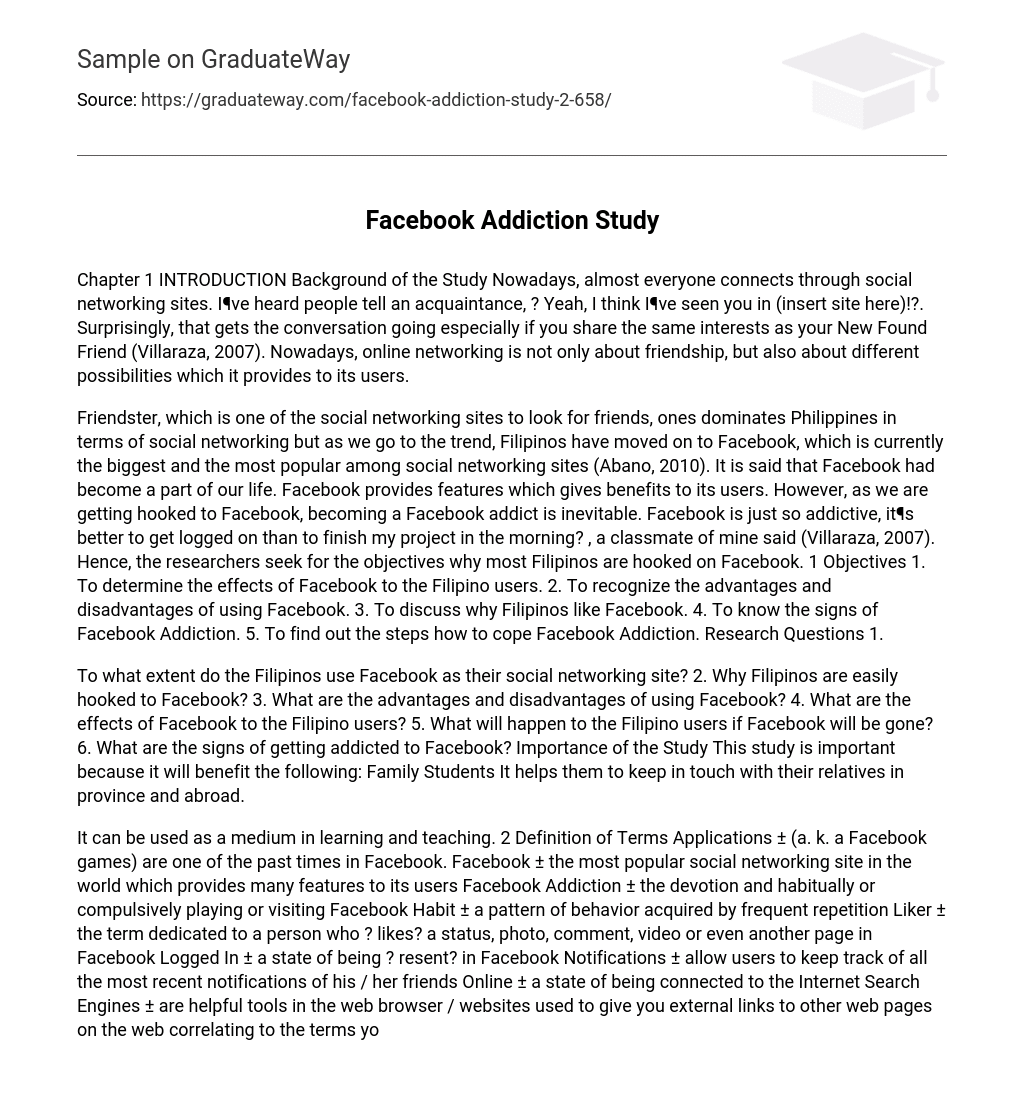 Facebook Addiction Study