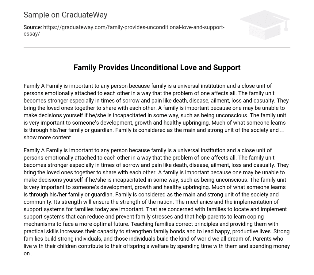 support from family essay