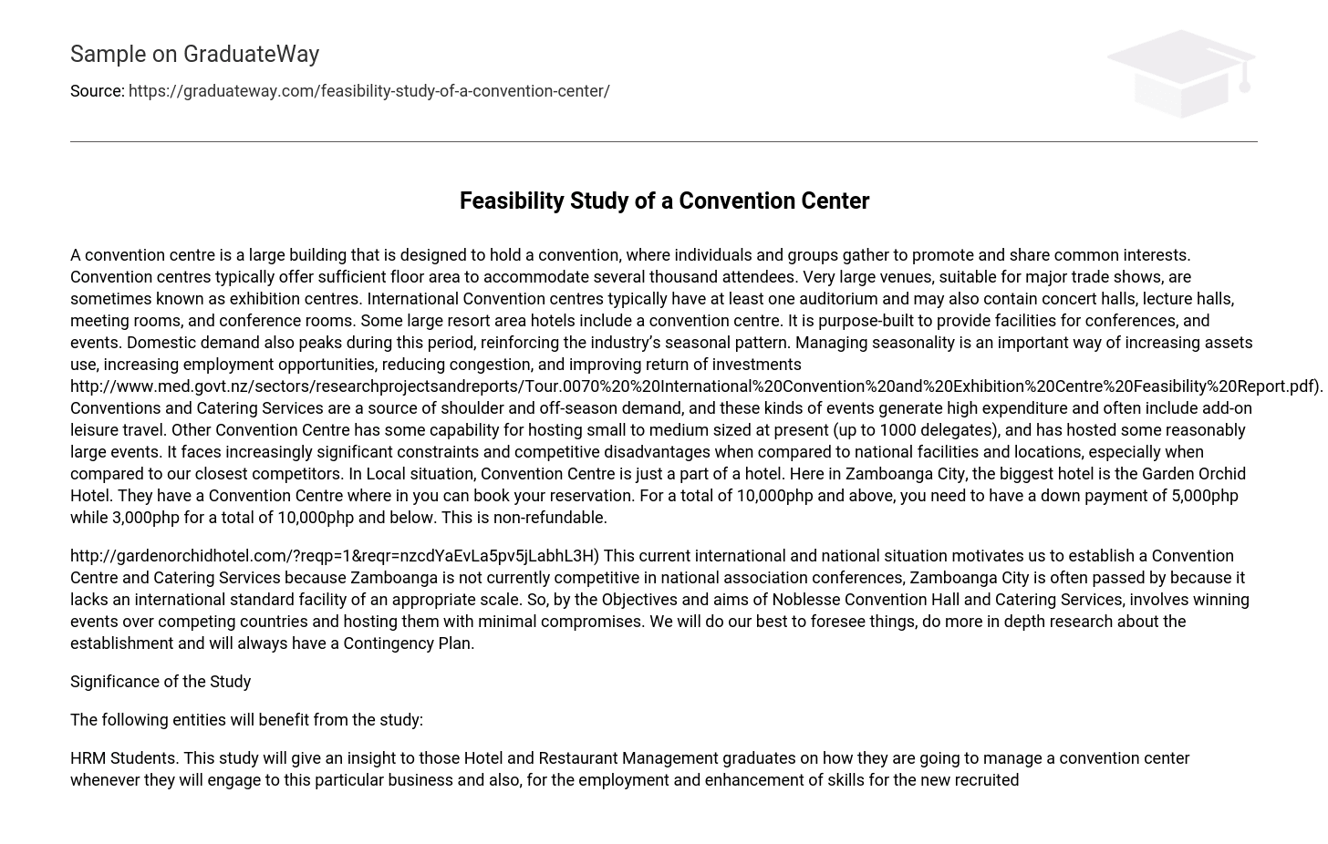 Feasibility Study of a Convention Center