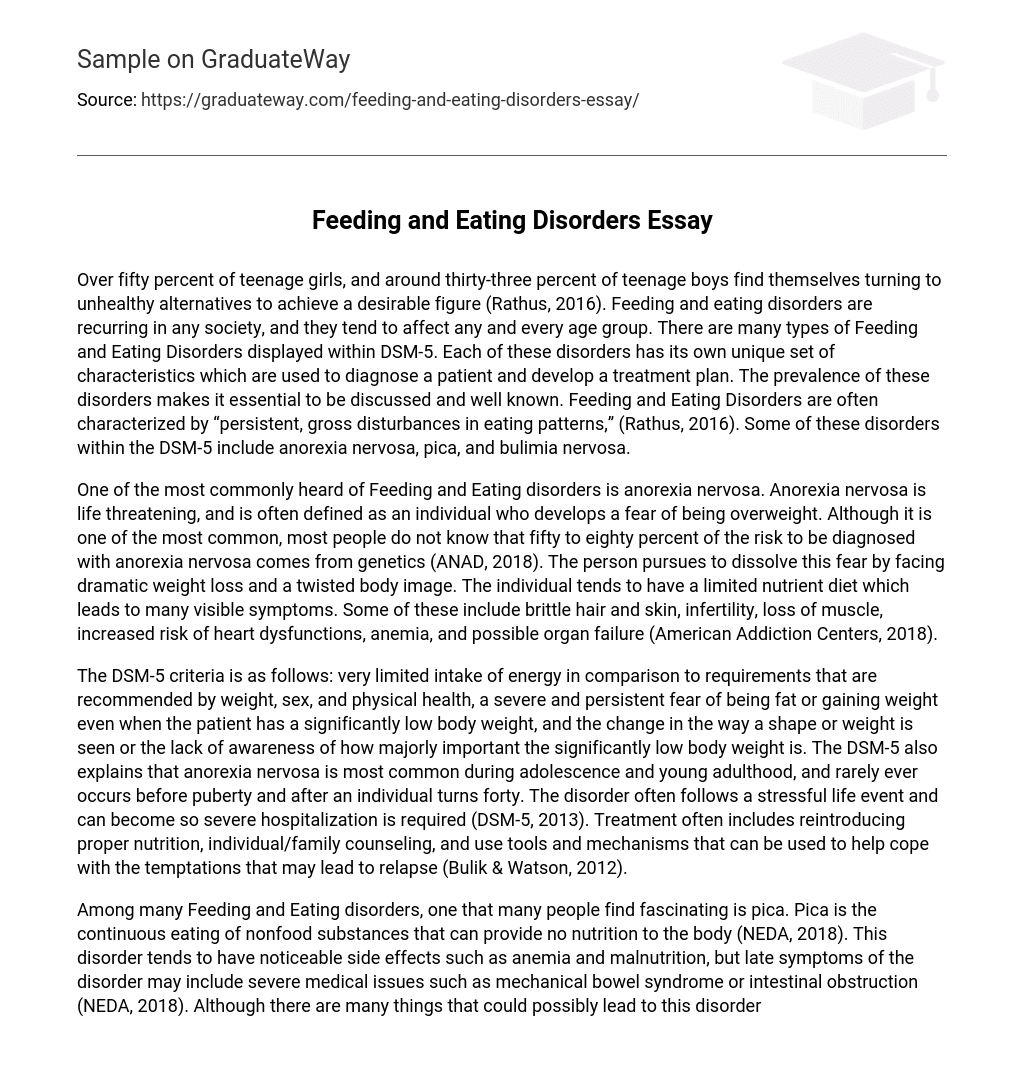 Feeding and Eating Disorders Essay