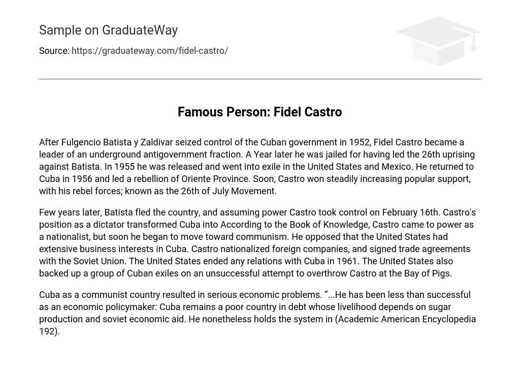 Famous Person: Fidel Castro