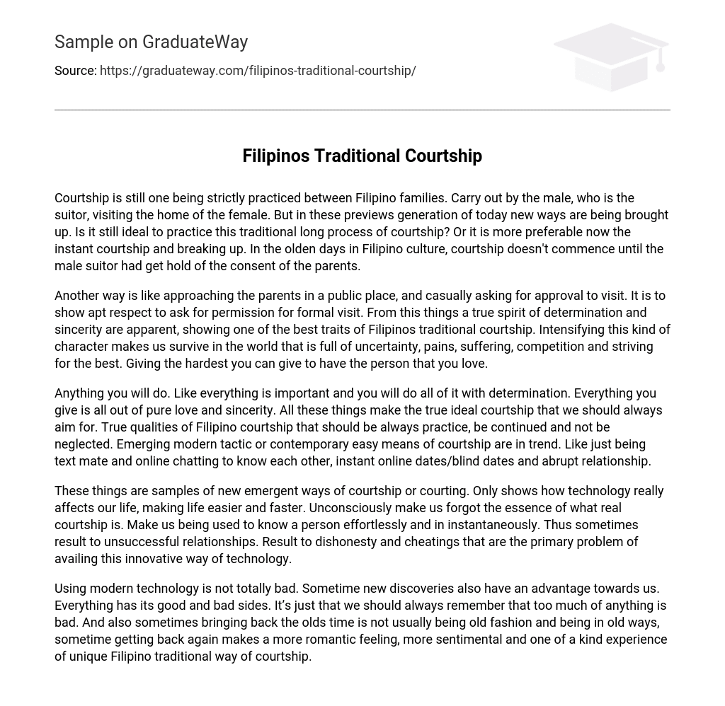 Filipinos Traditional Courtship Research Paper