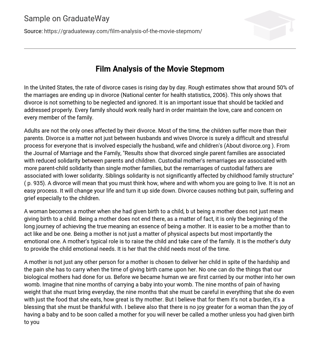 Film Analysis of the Movie Stepmom